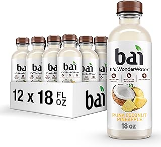 Antioxidant Infused Water Beverage, Puna Coconut Pineapple, with Vitamin C and No Artificial Sweeteners, 18 Fluid Ounce Bottle, 12 Pack