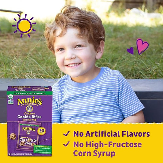 Annie's Organic Chocolate Chip Cookie Bites, 10 Pouches, 10.5 oz
