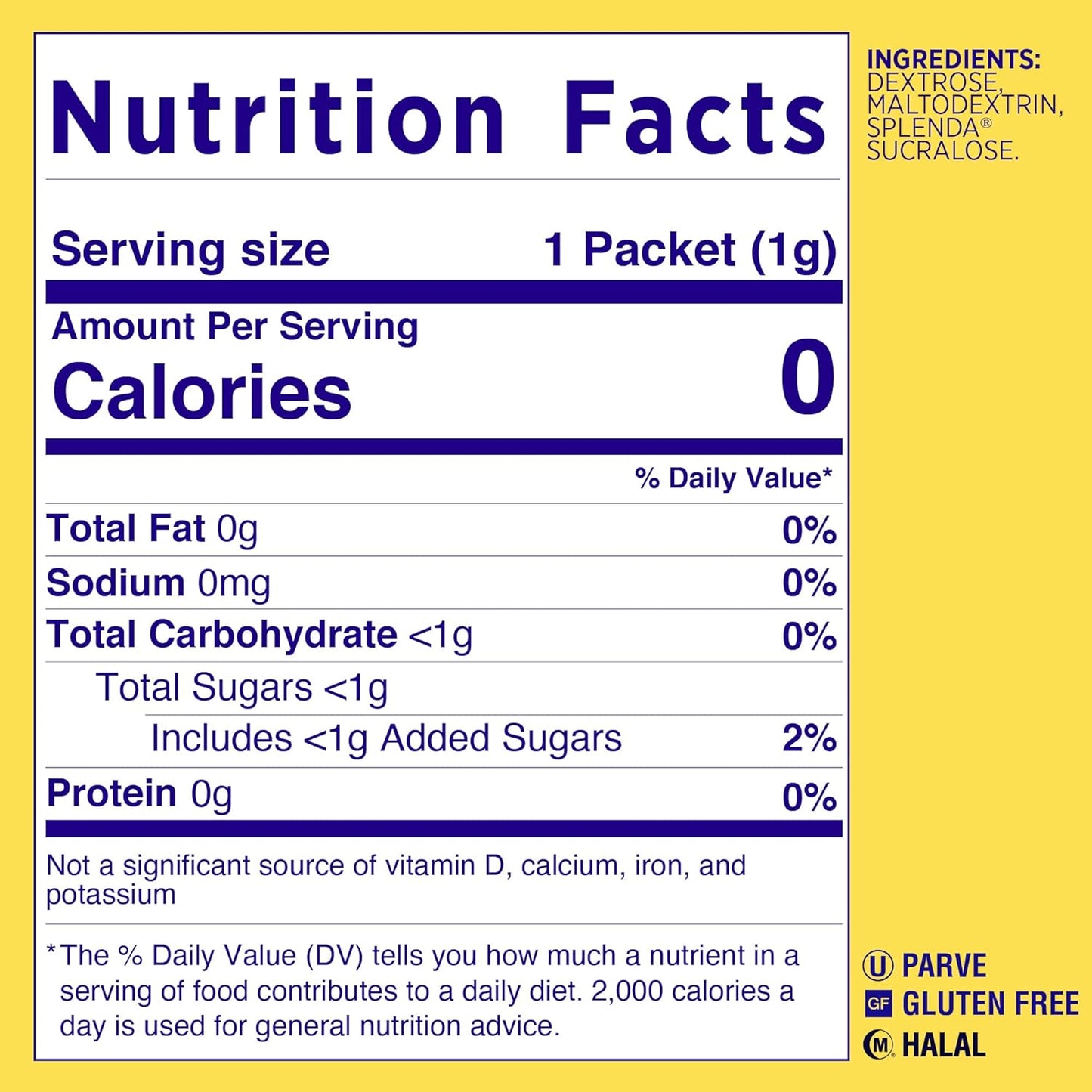 Splenda Zero Calorie Sweetener Packets – 1,000 Ct