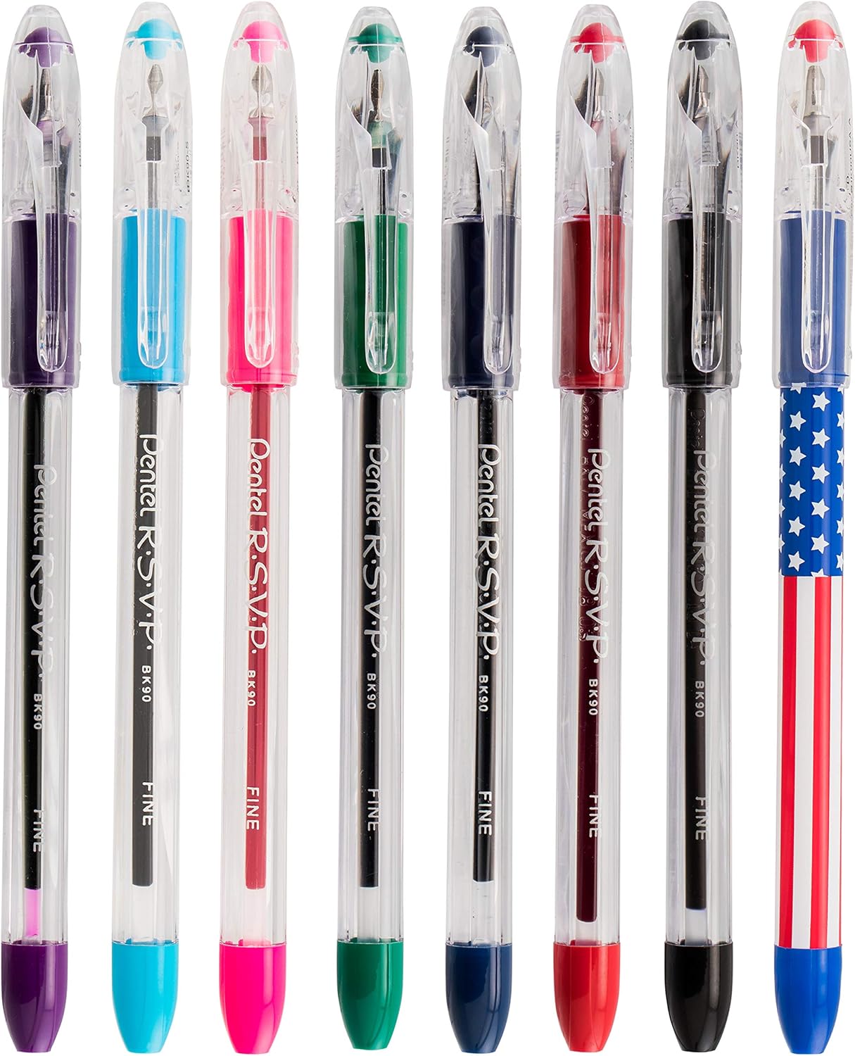 Pentel RSVP Ballpoint Pen 0.7 mm – Red Ink, Fine Line, Pack of 5