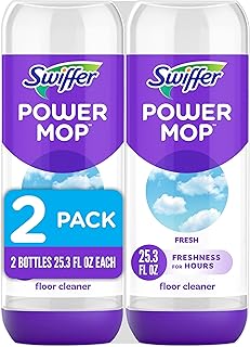 Swiffer PowerMop Floor Cleaning Solution with Fresh Scent, PowerMop Refills, Floor Cleaner for Mopping, 25.3 fl oz, 2 Pack
