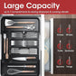 Aujen Silverware Organizer - Expandable Kitchen Drawer Organizer, Adjustable Utensil Organizer, Cutlery Tray for Forks, Knives, Multipurpose Kitchen Organizers and Storage Solution, Black, Medium