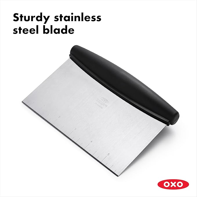 OXO Good Grips Stainless Steel Bench Scraper & Chopper – Dough Cutter for Baking