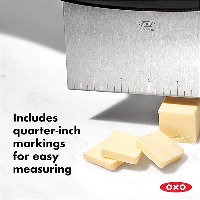 OXO Good Grips Stainless Steel Bench Scraper & Chopper – Dough Cutter for Baking