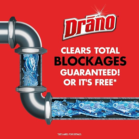 Drano Max Gel Drain Clog Remover & Cleaner – 32 oz Powerful Gel Formula for Shower, Sink & Household Drains – Unclogs Hair, Soap Scum & Blockages