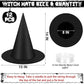 12-Pack Floating Witch Hats – Black Oxford Fabric with 328 ft Nylon Cord | Indoor/Outdoor Halloween Hanging Decor