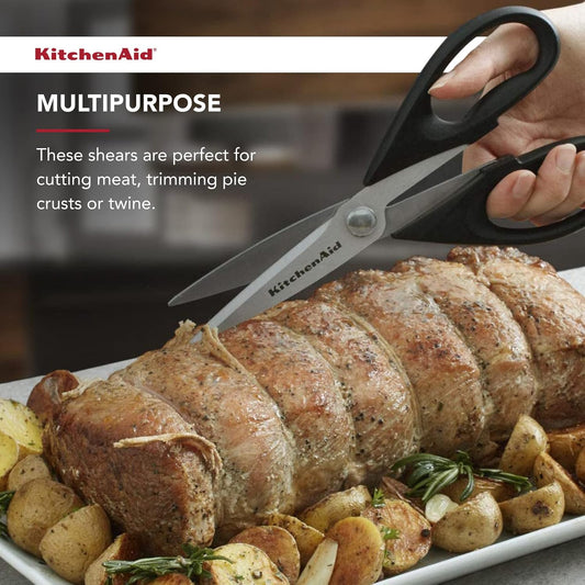 KitchenAid All-Purpose Kitchen Shears – 8.72″ | Soft-Grip, Protective Sheath, Stainless Steel, Dishwasher-Safe