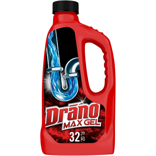 Drano Max Gel Drain Clog Remover & Cleaner – 32 oz Powerful Gel Formula for Shower, Sink & Household Drains – Unclogs Hair, Soap Scum & Blockages
