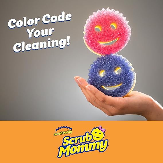 Scrub Daddy Scrub Mommy Sponges – Dual-Sided (Online Exclusive, 3-Count) | Temperature-Controlled Non-Scratch Cleaning