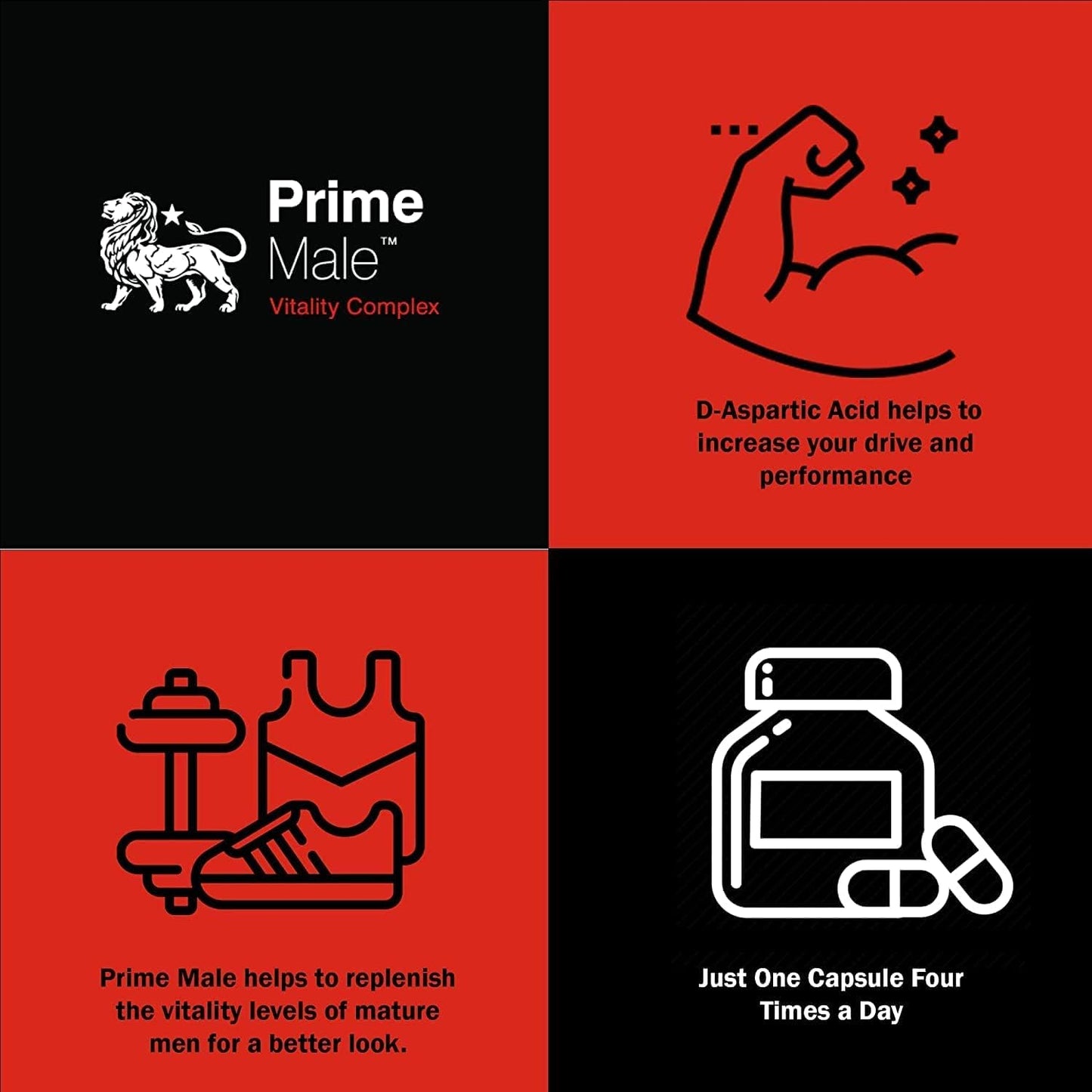 Vitality – Natural Testosterone Booster for Men Over 30 – Energy, Strength, Libido & Muscle Support – 120 Capsules (30-Day Supply)