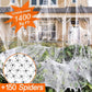 1400 sqft Stretch Spider Webs Decoration + 150 Fake Spiders | Indoor/Outdoor Super Stretch Cobweb Halloween Set