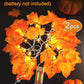 2-Pack Lighted Fall Garland, 16.4 ft (40 LED) Autumn & Thanksgiving String Lights Decor for Porch, Mantel, Friendsgiving Gift