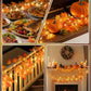 2-Pack Lighted Fall Garland, 16.4 ft (40 LED) Autumn & Thanksgiving String Lights Decor for Porch, Mantel, Friendsgiving Gift