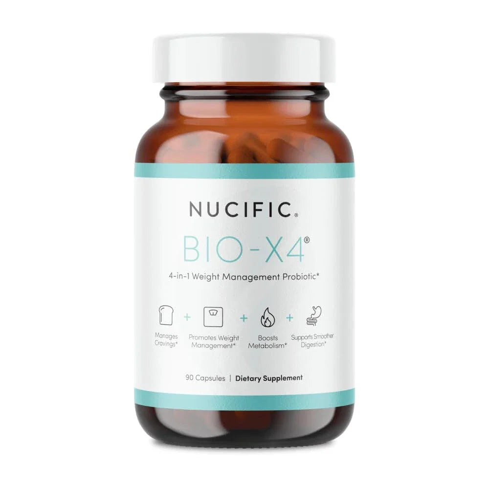 Nucific Bio-X4 dietary supplement bottle on a white background