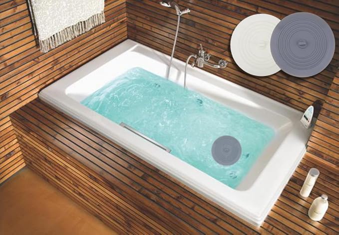 Modern bathtub with water in a bathroom setting
