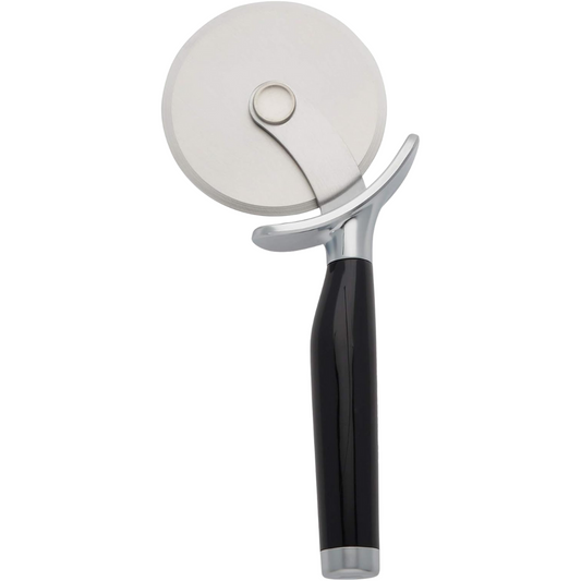 KitchenAid Classic Pizza Wheel – 9-Inch Sharp Stainless Steel Blade with Finger Guard & Comfort Grip Handle, Dishwasher Safe Pizza Cutter for Crusts, Pies & More (Black)