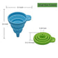 KongNai 4-Pack Foldable Silicone Funnels – Small & Large Food-Grade Collapsible Kitchen Funnel Set for Liquids & Dry Ingredients Transfer