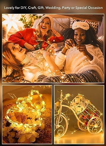 Brightown 12-Pack LED Fairy Lights – 7 ft Battery-Operated Waterproof Silver Wire String Lights (20 Warm White LEDs) for Wedding, Party, Bedroom & Holiday Décor