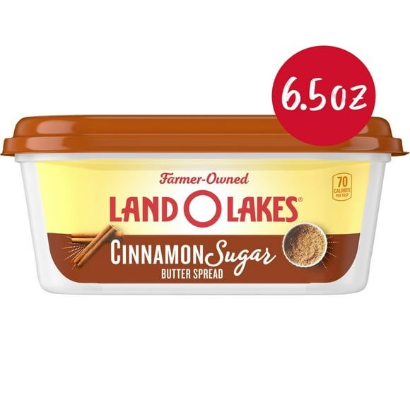 Land O Lakes Cinnamon Sugar Butter Spread, Spreadable, 6.5 oz Tub