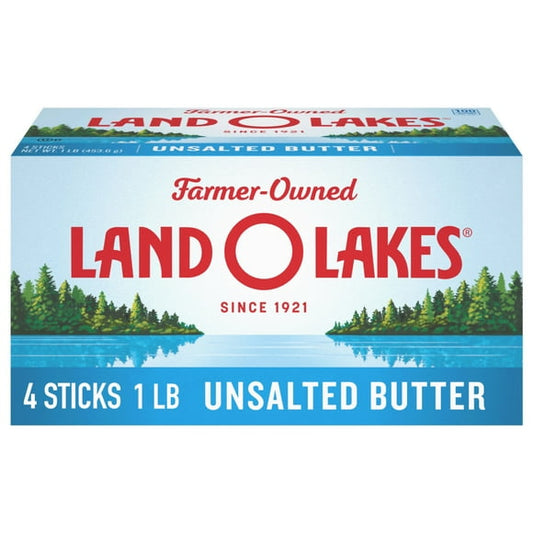 Land O Lakes Unsalted Butter, 4 Sticks, 1 lb Pack