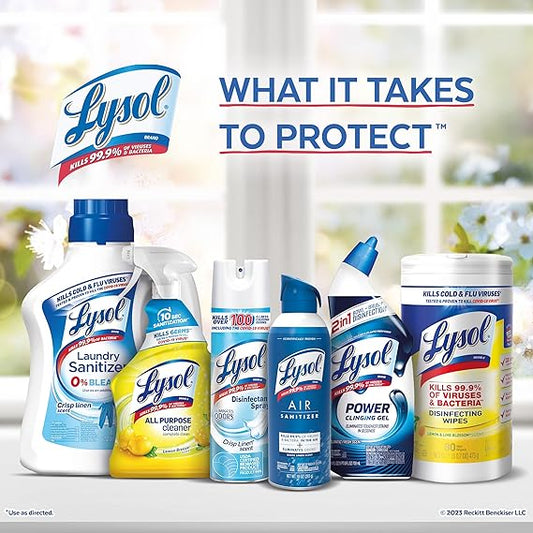 Lysol Toilet Bowl Cleaner Gel – 24 oz Forest Rain Scent, Powerful Stain Removal & Disinfecting Gel for Toilet Cleaning and Germ Protection
