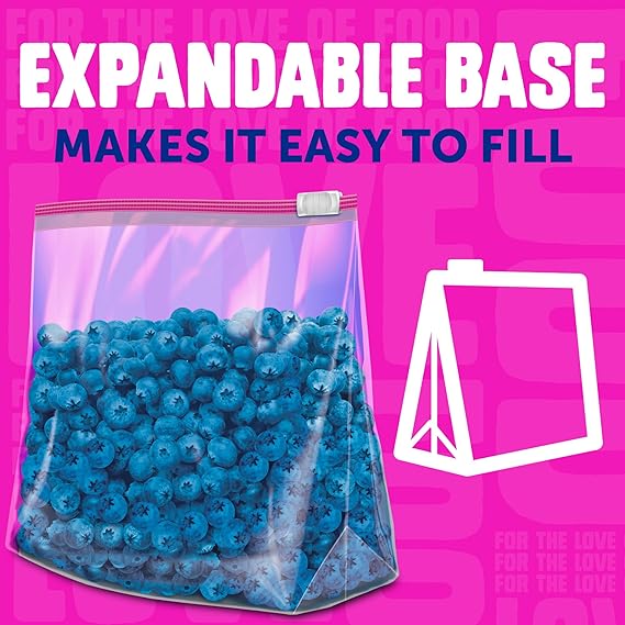 Ziploc Quart Food Storage Slider Bags – 42 Count with Power Shield Technology for Extra Durability & Leak Protection