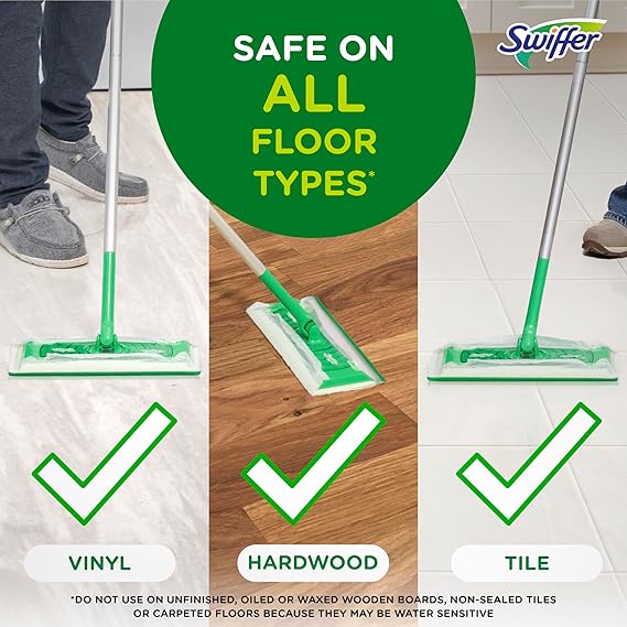 Swiffer Sweeper Wet Mopping Cloths – 24 Count Floor Cleaning Pads with Open-Window Fresh Scent | Safe for Hardwood, Tile & Laminate Floors
