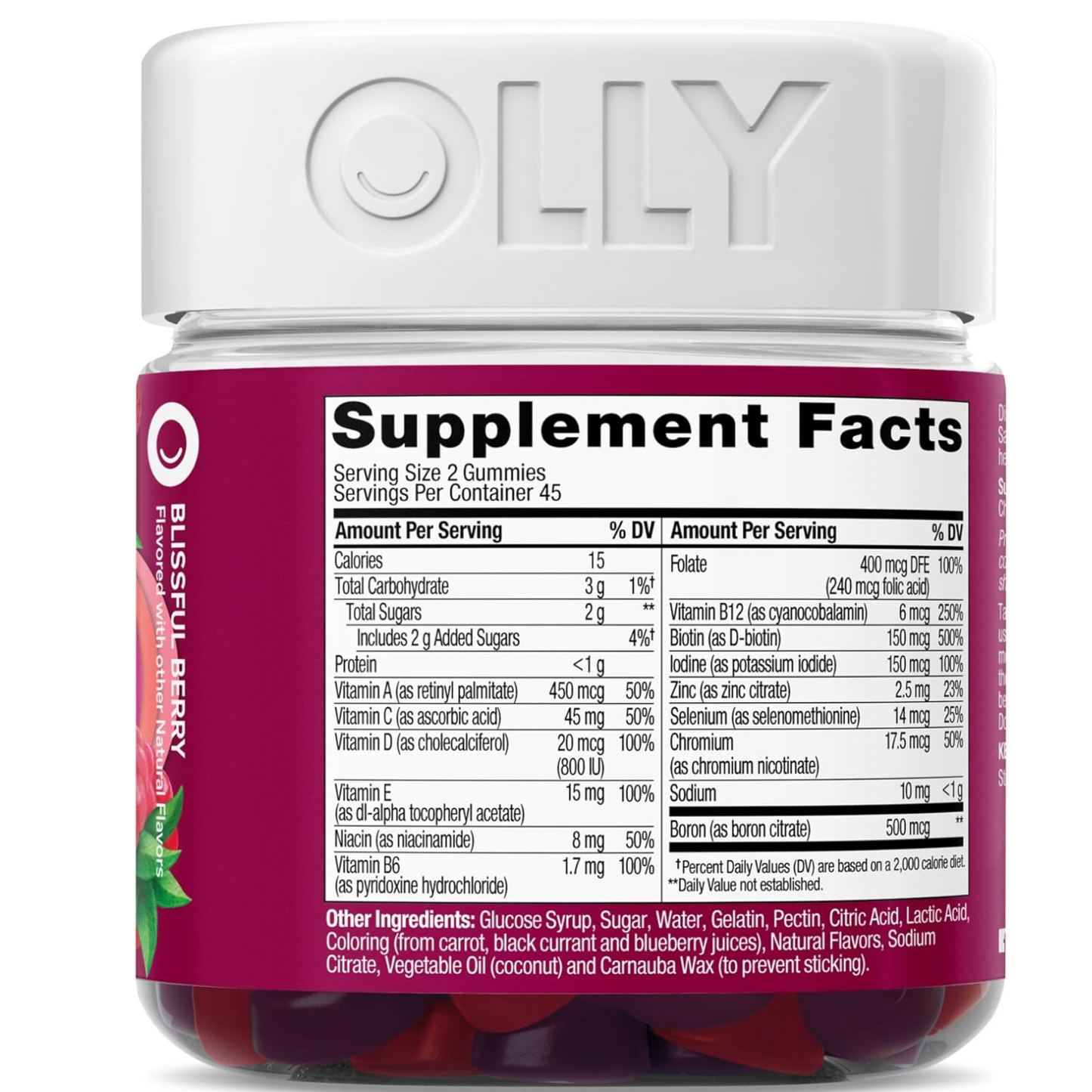 OLLY Women's Multivitamin Gummies – Blissful Berry Flavor 🍓💜