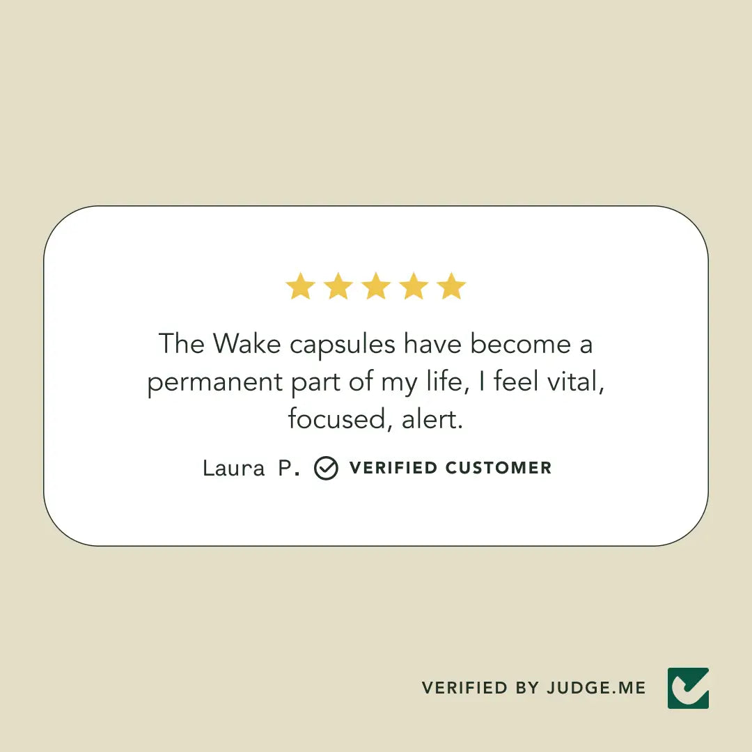 Wake Capsules | Natural Energy, Focus & Mood Support | Caffeine-Free Daily Performance Boost ⚡🌿