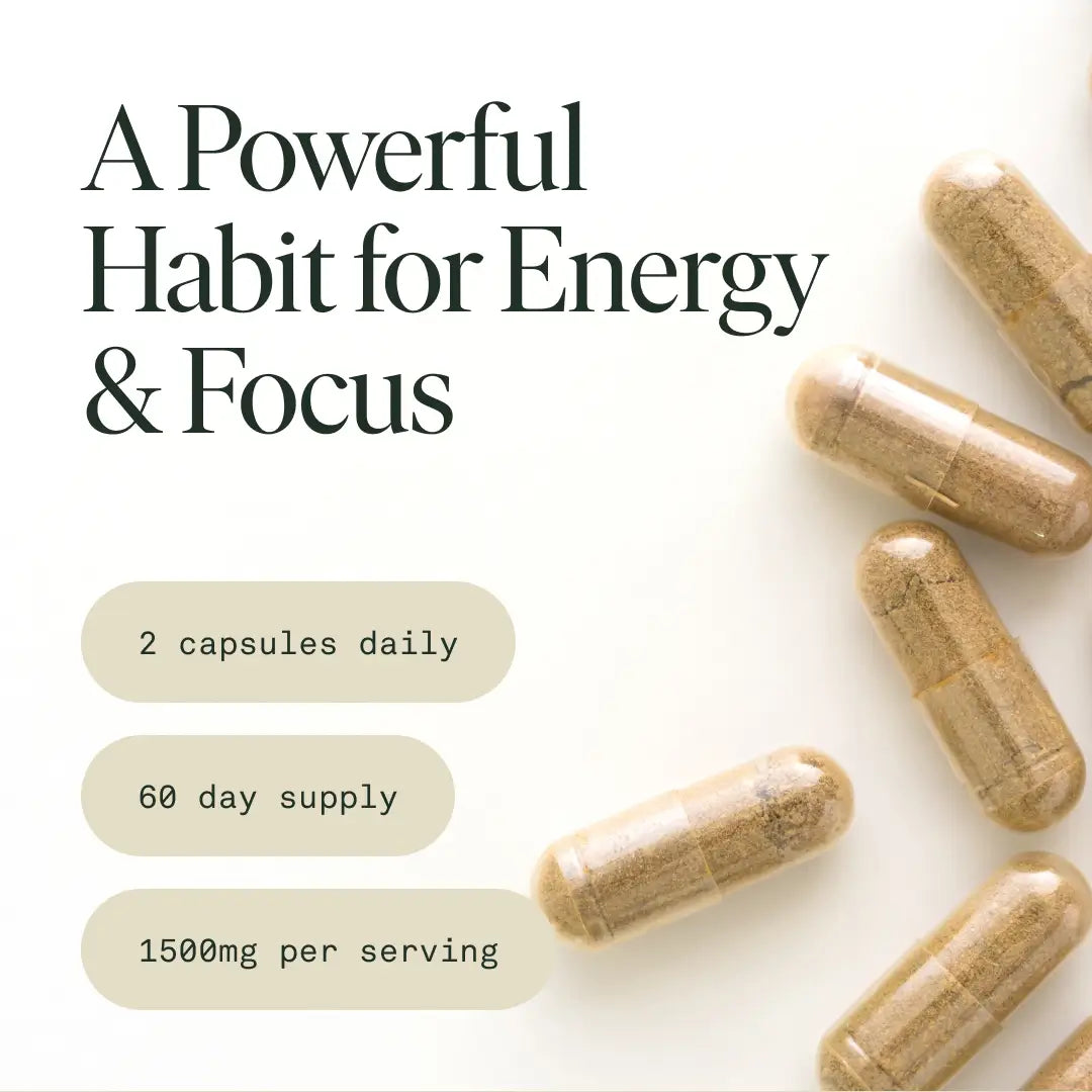 Wake Capsules | Natural Energy, Focus & Mood Support | Caffeine-Free Daily Performance Boost ⚡🌿