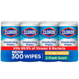 Clorox Disinfecting Wipes Value Pack, Bleach Free Cleaning Wipes, 75 Count Each, Pack of 4