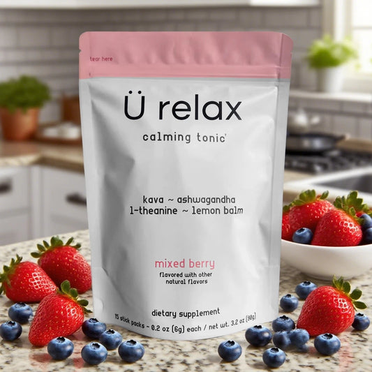U Relax Calming Tonic – 15 Packets Mixed Berry Flavor | Stress Relief & Mood Support Drink Mix