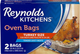 Reynolds Kitchens Turkey-Size Oven Bags – BPA-Free, Oven-Safe Up to 400 °F – 19″ × 23.5″ Bag Holds Up to 24 lb – Pack of 2
