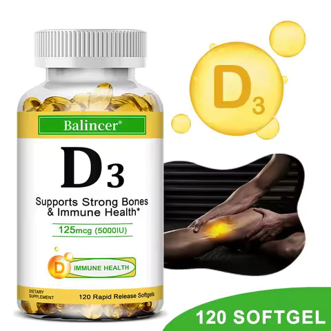 Vitamin D3 5000 IU - Supports Strong Bones & Immune Health - Gluten Free Non-GMO Vitamin D Supplement