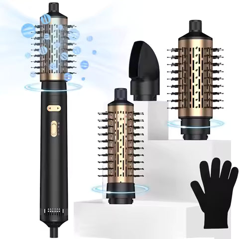 Rotating Hair Dryer Brush,3 in 1 Rotating Hot Air Brush with Detachable Brush,3 Heats and 2 Speeds Rotating Hair Dryer Brush
