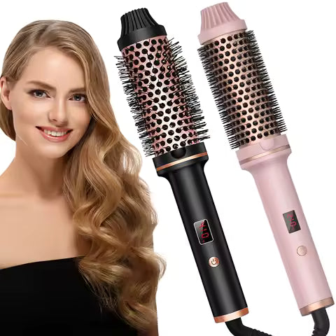 Valentine Gift Hair Curler Straightener Electric Hair Brushes Hot Comb Professional Curling Iron Heated Anti-Scald Thermal Brush
