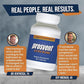 Prosvent dietary supplement bottle with customer testimonials on a gray background