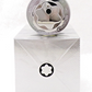 Montblanc Explorer silver cap on a white box with Montblanc logo