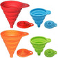 KongNai 4-Pack Foldable Silicone Funnels – Small & Large Food-Grade Collapsible Kitchen Funnel Set for Liquids & Dry Ingredients Transfer