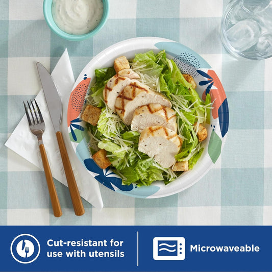 Dixie Medium Paper Plates – 8.5″, 90-Count | 2X Stronger, Microwave-Safe, Soak-Proof & Cut-Resistant