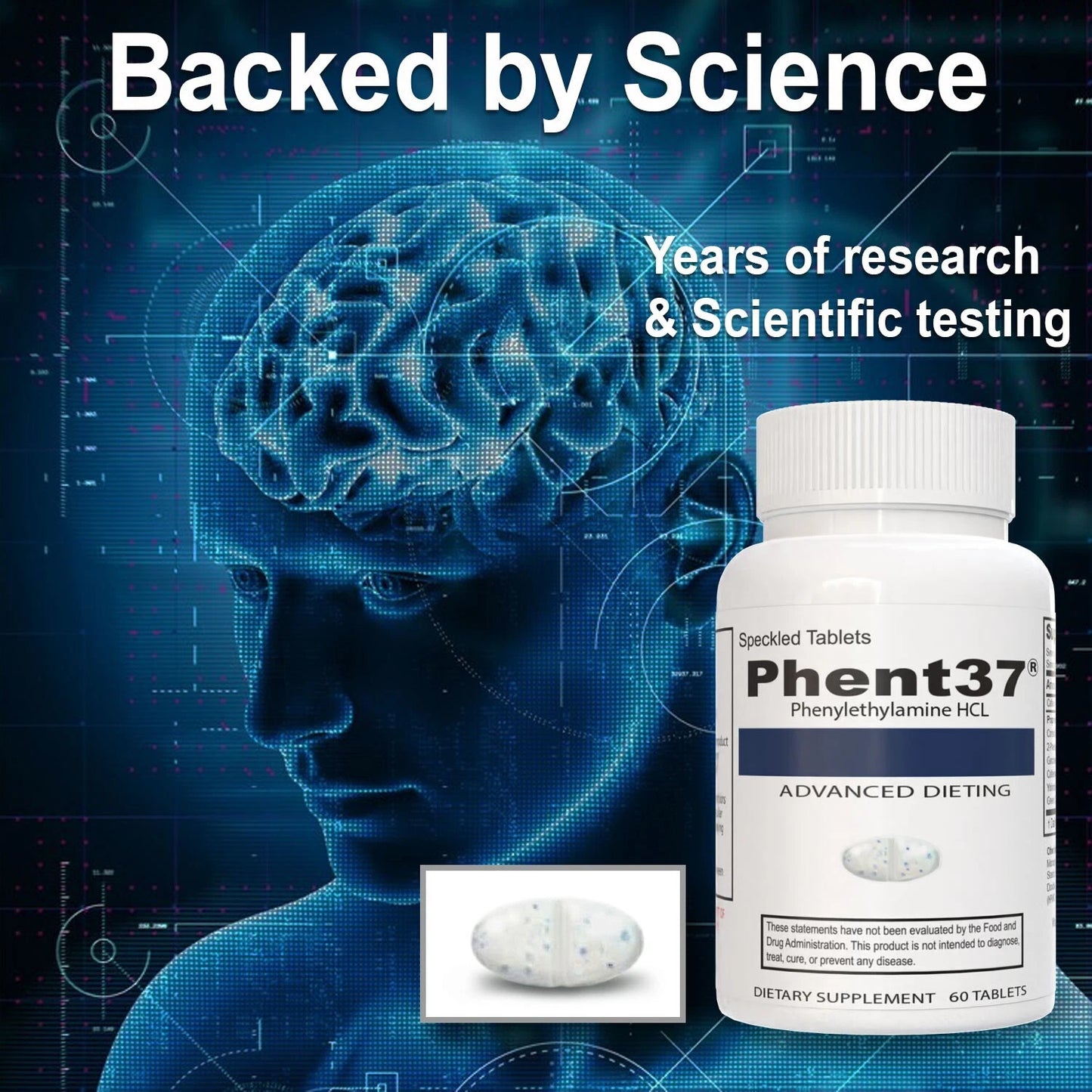 Phent37 60‑Tablet Fat Burner – Premium Phenylethylamine HCl Metabolism & Appetite Control Supplement
