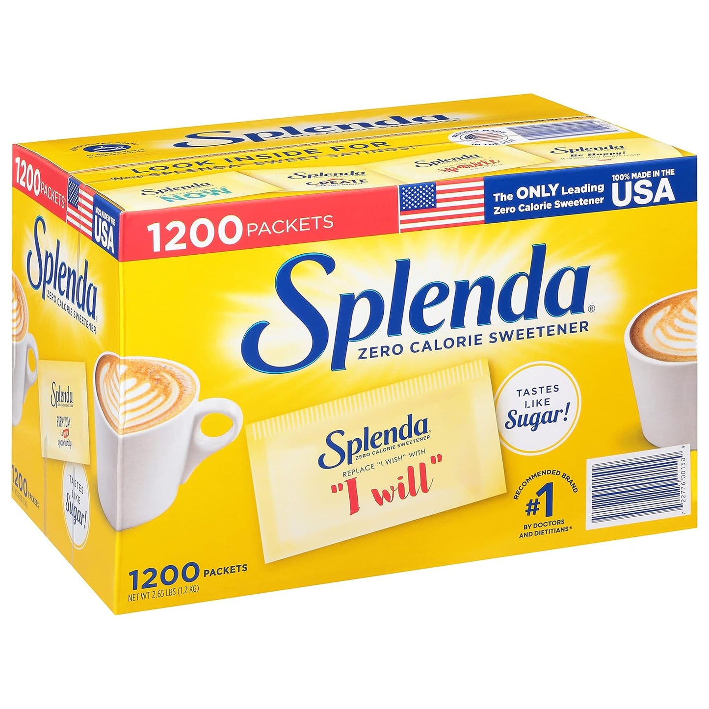 Splenda No-Calorie Sweetener – 1200 Count (2.65 lbs) 💛🍬