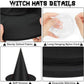 12-Pack Floating Witch Hats – Black Oxford Fabric with 328 ft Nylon Cord | Indoor/Outdoor Halloween Hanging Decor