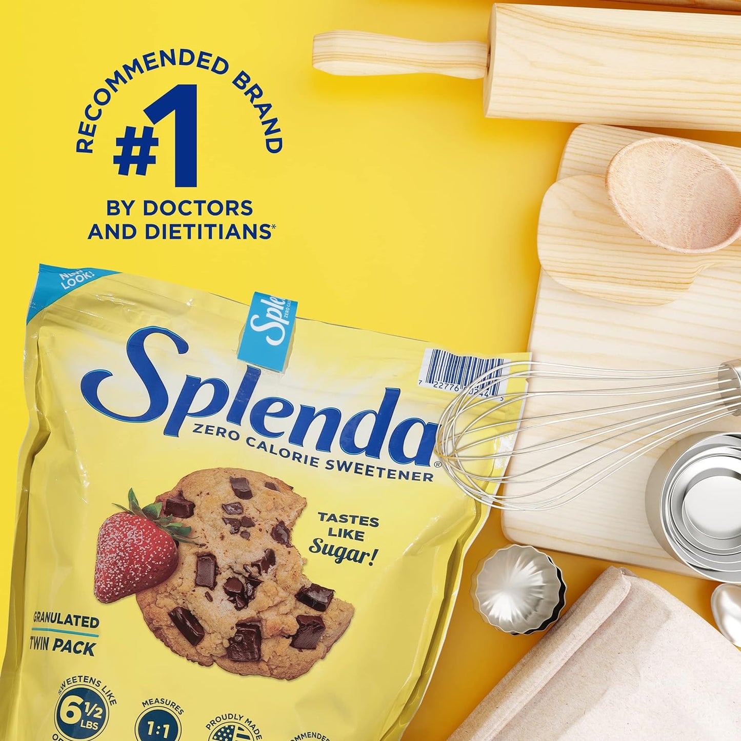 Splenda Zero Calorie Sweetener – Granulated Sugar Substitute Resealable Twin Pack, 25.22 oz 💛🍬
