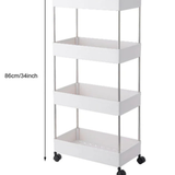 Bookshelf Storage Trolley with Wheels – Multi-Layer Mobile Kitchen Organizer Cart for Bathroom, Snacks & Household Storage