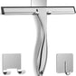 All-Purpose Stainless Steel Shower Squeegee – 10 Inch Bathroom & Window Glass Cleaner with 2 Adhesive Hooks, Silver Mirror & Tile Cleaning Tool for Shower Doors, Car & Household Surfaces