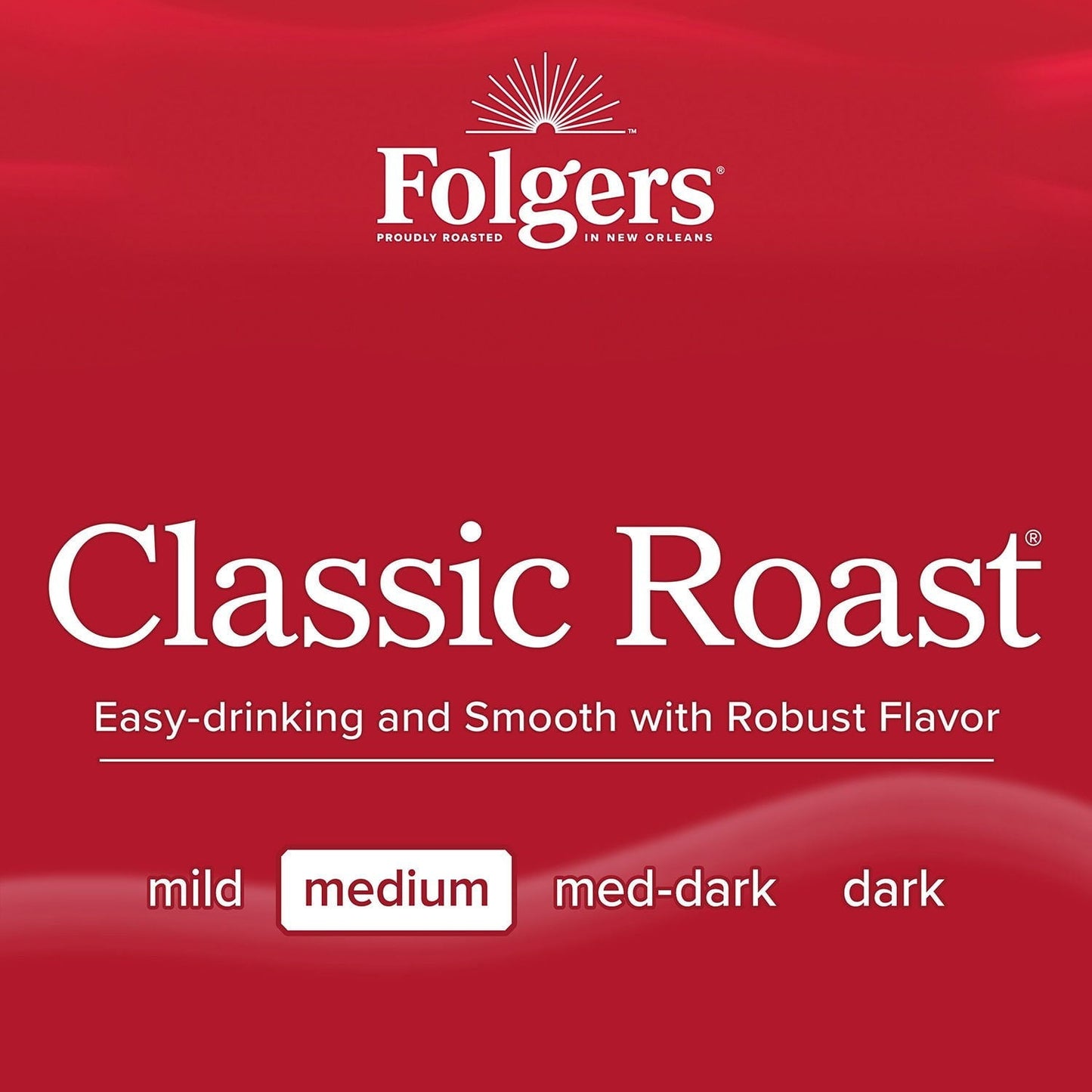 Folgers Classic Medium Roast Ground Coffee – Rich & Smooth Flavor, AromaSeal Canister, Kosher, 43.5 oz
