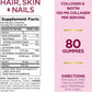 Nature's Bounty Optimal Solutions Hair, Skin & Nails Gummies – Biotin & Collagen, 2500 mcg, 80 Ct 🌿✨