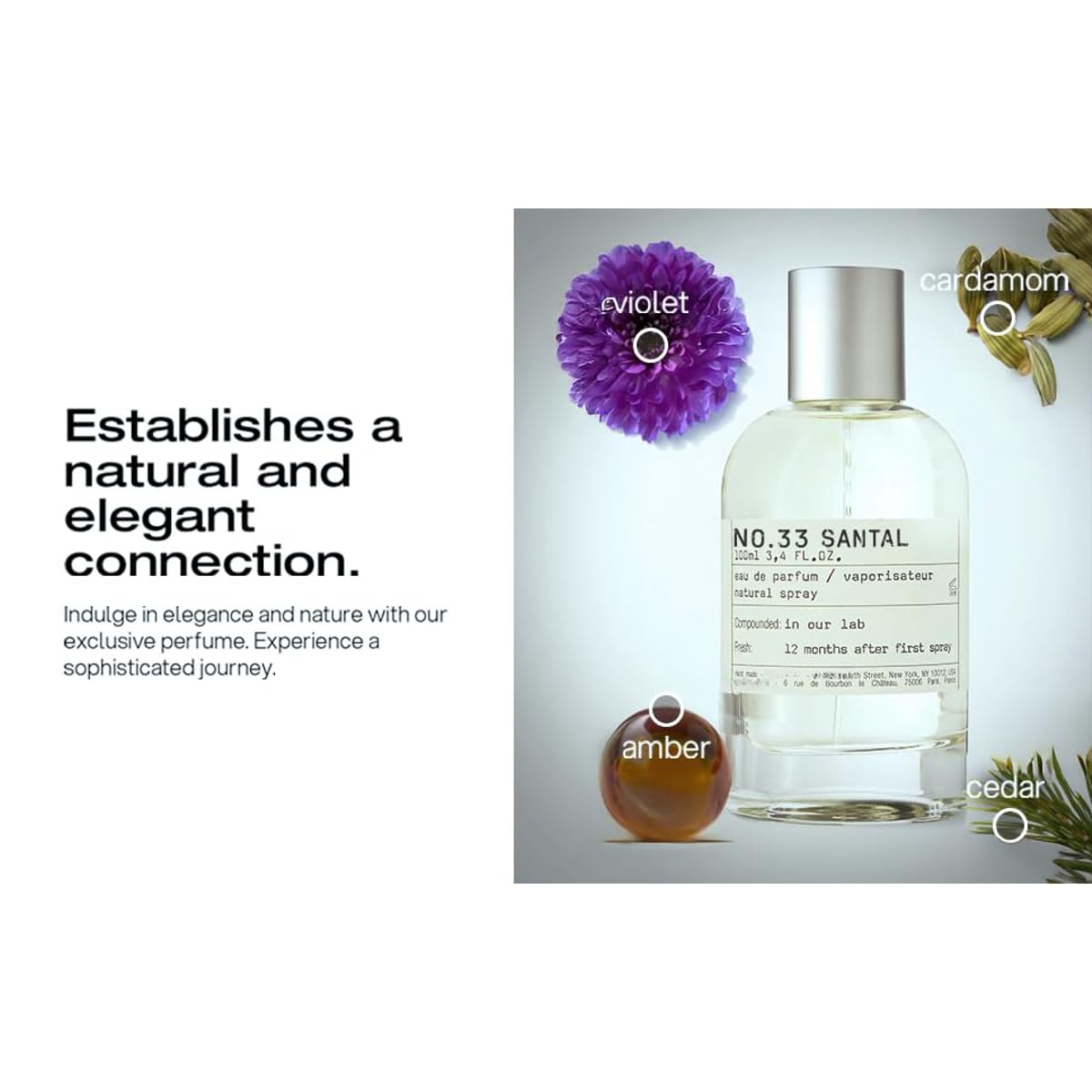 Le Labo Santal 33 EDP 3.4 oz (100 ml) – Iconic Unisex Sandalwood, Cedar & Spice