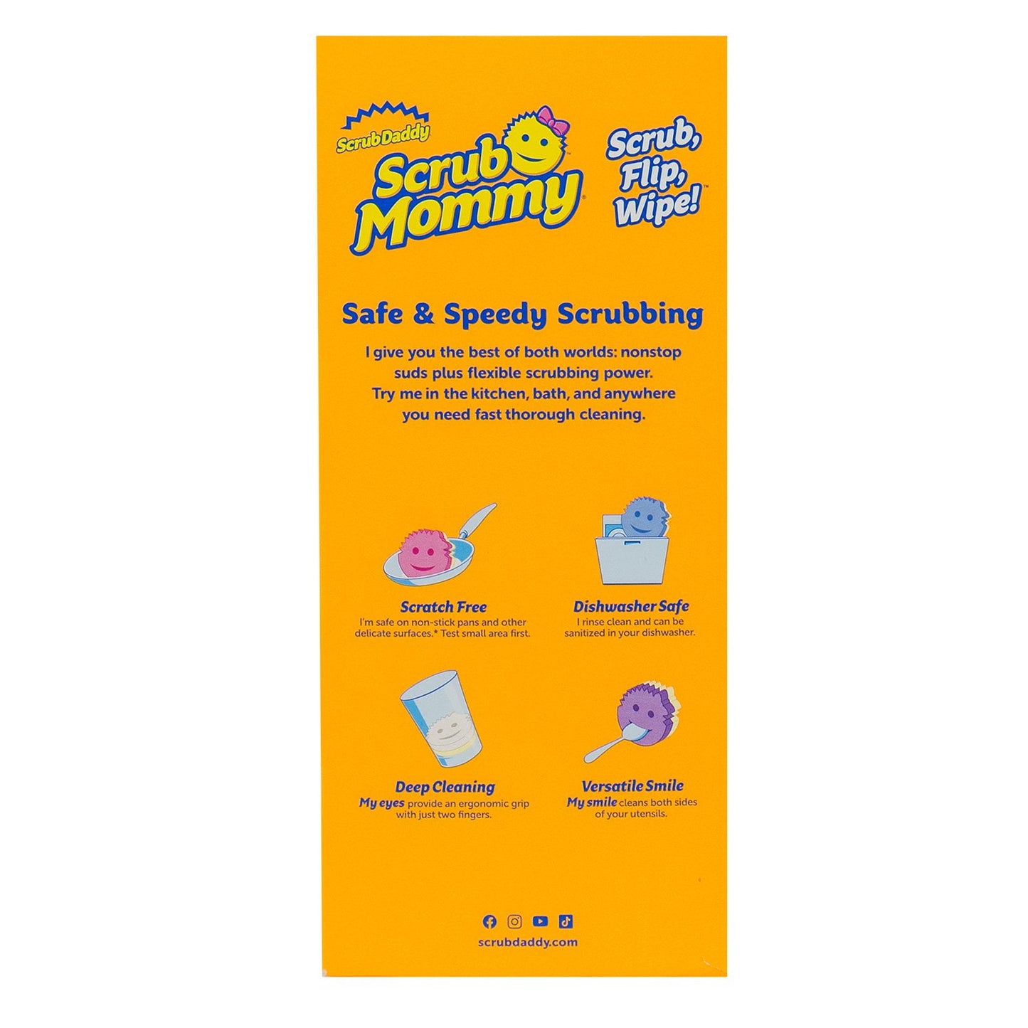 Scrub Mommy Dual‑Sided Sponges 6‑Count (Multiple Colors) – FlexTexture & ResoFoam, Scratch‑Free, Odor & Stain Resistant